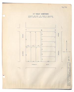 Primary view of object titled 'A. F. Willis' Subdivision of South 300 Feet of Block 9, Boulevard Heights Addition of Abilene, Taylor County, Texas'.