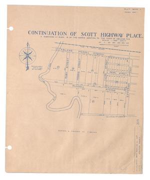 Primary view of object titled 'Continuation of Scott Highway Place, a Subdivision of Block 19 of the Harris Addition to the Town of Abilene, Texas [#3]'.