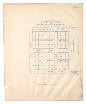 Primary view of object titled 'Plat: Darby Subdivision of the South One Half (1/2) of Block Number One (1) of North Park Addition to Abilene, Texas'.