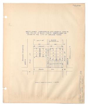 Primary view of object titled 'Map of Howell Subdivision of Lots Seven (7), Nine (9), and Ten (10) of Block Five (5), North Park Addition to the City of Abilene, Texas. [#2]'.