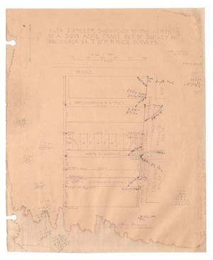 Primary view of object titled 'Alex J. Miller Subdivision of the North Two-Thirds of a 3.055 Acre Tract out of Survey Number 86, Block 14, Texas & Pacific Railroad Company Surveys [#3]'.