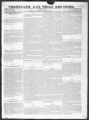 Primary view of object titled 'Telegraph and Texas Register (Houston, Tex.), Vol. 9, No. 13, Ed. 1, Wednesday, March 13, 1844'.