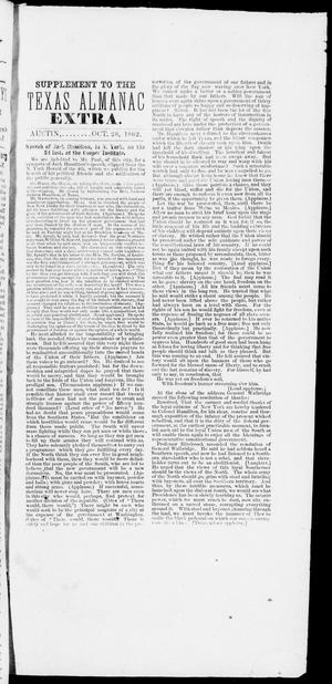 The Texas Almanac -- "Extra." (Austin, Tex.), Vol. 1, No. 8, Ed. 1, Tuesday, October 28, 1862