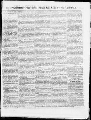 Primary view of object titled 'Supplement to The "Texas Almanac"-- Extra. (Austin, Tex.), Monday, February 23, 1863'.
