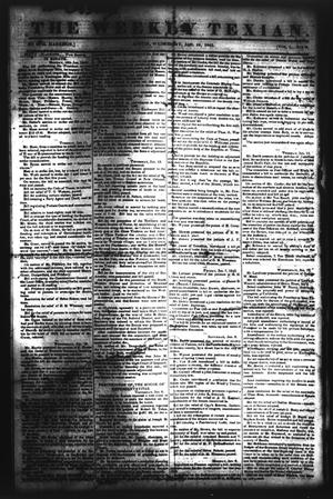 Primary view of object titled 'The Weekly Texian (Austin, Tex.), Vol. 1, No. 9, Ed. 1, Wednesday, January 19, 1842'.