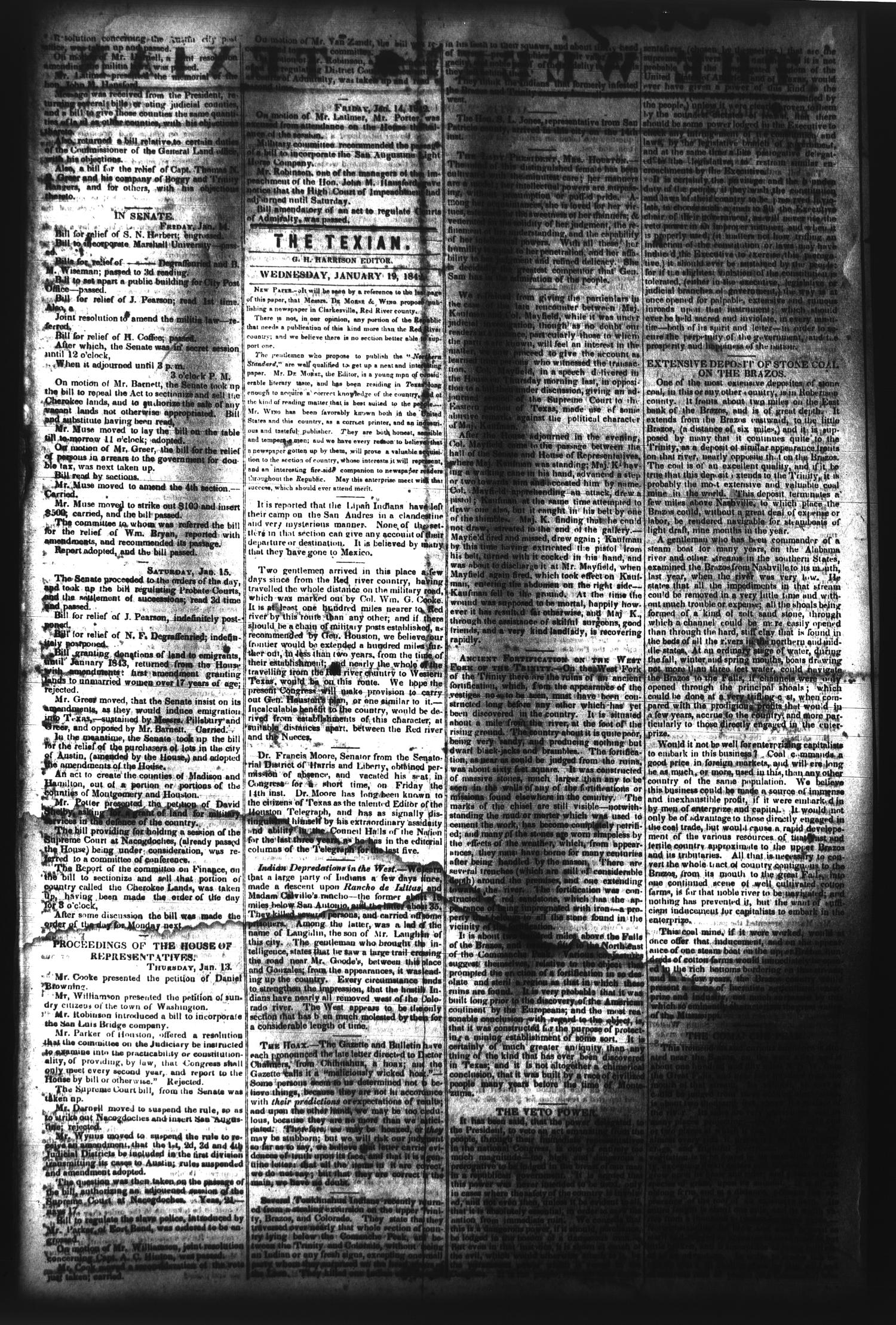 The Weekly Texian (Austin, Tex.), Vol. 1, No. 9, Ed. 1, Wednesday, January 19, 1842
                                                
                                                    [Sequence #]: 2 of 3
                                                