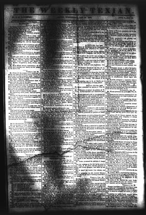 Primary view of object titled 'The Weekly Texian (Austin, Tex.), Vol. 1, No. 10, Ed. 1, Wednesday, January 26, 1842'.