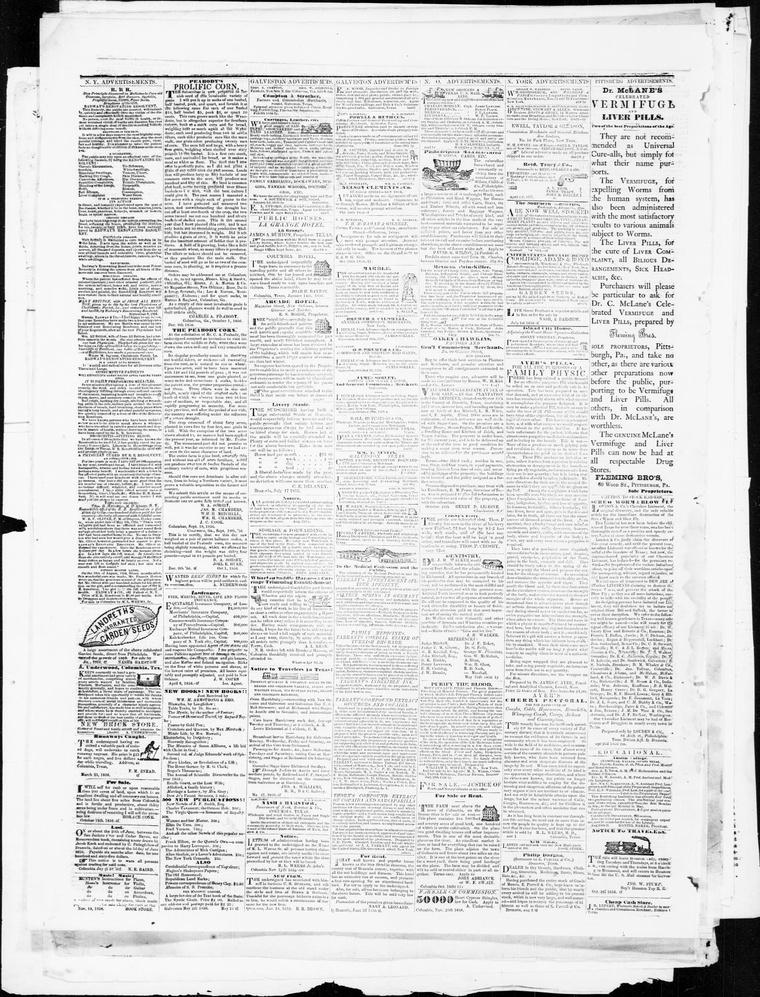 The Democrat and Planter (Columbia, Tex.), Vol. 2, No. 23, Ed. 1, Tuesday, January 20, 1857
                                                
                                                    [Sequence #]: 4 of 4
                                                
