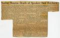 Clipping: [Newspaper Clipping: Nation Mourns Death of Speaker Sam Rayburn]