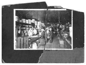 Primary view of object titled 'Buying Sewing Supplies in an Early Skidmore Mercantile'.