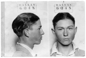 Primary view of object titled '[Clyde Champion Barrow Mug Shot - Dallas 6048]'.