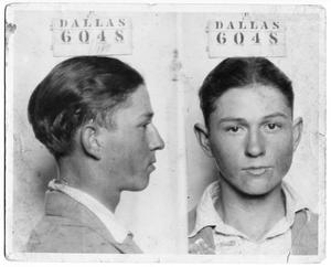 Primary view of object titled '[Clyde Champion Barrow Mug Shot - Dallas 6048]'.