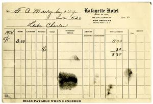 Primary view of object titled '[Photograph of Raymond Hamilton's Hotel Register]'.