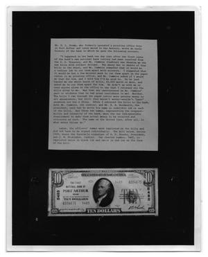 Primary view of object titled '[Bank History and Ten Dollar Note]'.