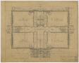 Technical Drawing: High School Building, De Leon, Texas: First Floor Plan