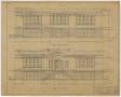 Technical Drawing: High School Building, De Leon, Texas: Rear and Front Elevations