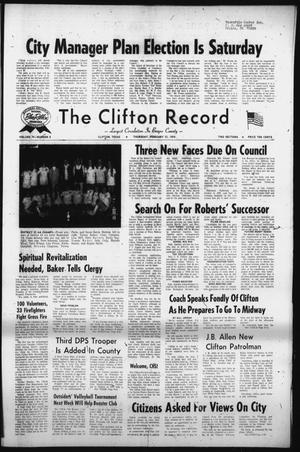 Primary view of object titled 'The Clifton Record (Clifton, Tex.), Vol. 79, No. 8, Ed. 1 Thursday, February 21, 1974'.