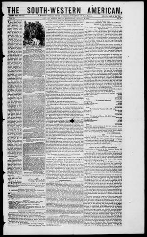 Primary view of object titled 'South-Western American (Austin, Tex.), Vol. 4, No. 4, Ed. 1, Wednesday, August 4, 1852'.