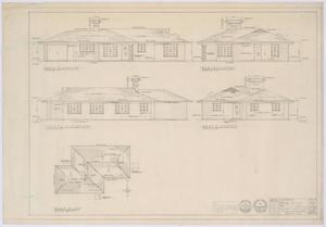 Primary view of object titled 'Hass Residence, Baird, Texas: Elevations and Roof Plan'.