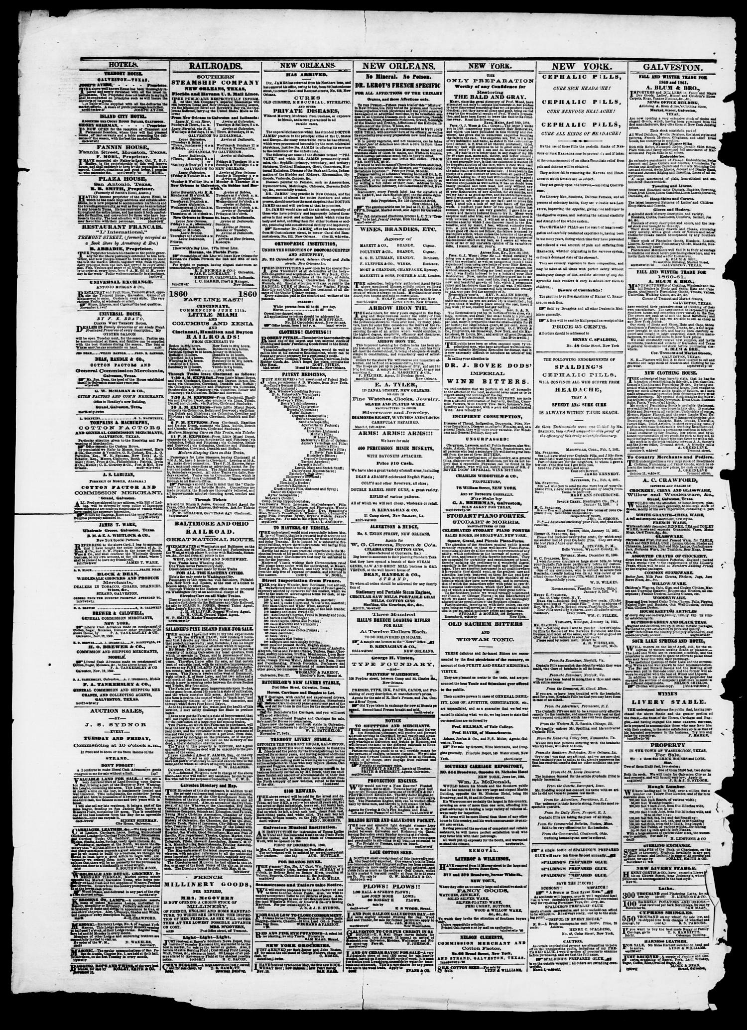 The Galveston News (Galveston, Tex.), Vol. 19, No. 110, Ed. 1, Saturday, March 16, 1861
                                                
                                                    [Sequence #]: 4 of 4
                                                
