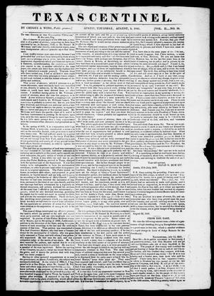 Texas Centinel. (Austin, Tex.), Vol. 2, No. 36, Ed. 1, Thursday, August 5, 1841