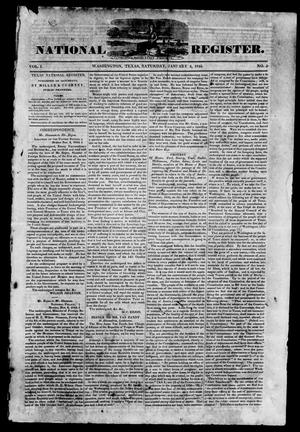 Texas National Register. (Washington, Tex.), Vol. 1, No. 5, Ed. 1, Saturday, January 4, 1845
