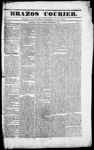 Primary view of object titled 'Brazos Courier. (Brazoria, Tex.), Vol. 2, No. 35, Ed. 1, Tuesday, October 20, 1840'.