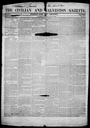 Primary view of object titled 'The Civilian and Galveston Gazette. (Galveston, Tex.), Vol. 10, Ed. 1, Thursday, September 28, 1848'.