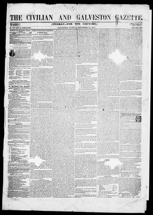 Primary view of object titled 'The Civilian and Galveston Gazette. (Galveston, Tex.), Vol. 13, Ed. 1, Tuesday, September 23, 1851'.