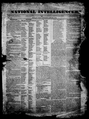 Primary view of object titled 'National Intelligencer. (Houston, Tex.), Vol. 2, Ed. 1, Thursday, June 20, 1839'.