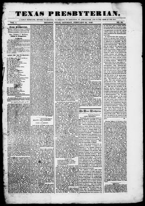 Primary view of object titled 'Texas Presbyterian. (Houston, Tex.), Vol. 1, No. 50, Ed. 1, Saturday, February 26, 1848'.