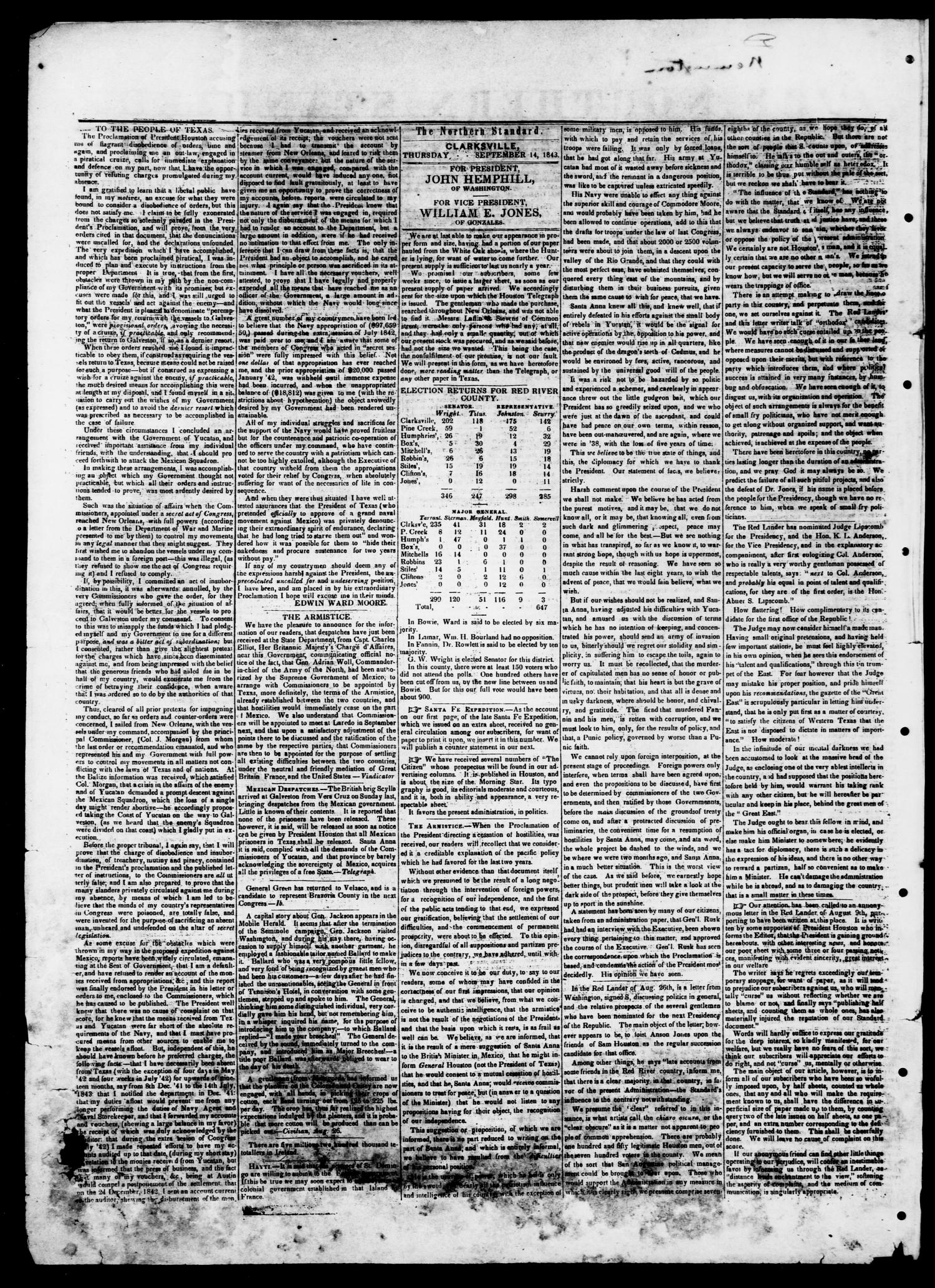 The Northern Standard. (Clarksville, Tex.), Vol. 1, No. 46, Ed. 1, Thursday, September 14, 1843
                                                
                                                    [Sequence #]: 2 of 4
                                                