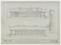 Technical Drawing: Prairie Oil & Gas Co. Cottage, Ranger, Texas: Elevations and Section