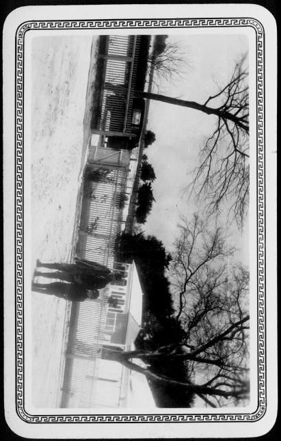 [Albert Peyton George and Mary Jones in the snow covered ranch yard]
                                                
                                                    [Sequence #]: 1 of 1
                                                