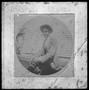 Thumbnail image of item number 1 in: '[Albert Peyton George seated on a bench, with his hands clasped together]'.