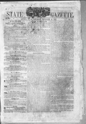 Primary view of object titled 'Texas State Gazette. (Austin, Tex.), Vol. 4, No. 14, Ed. 1, Saturday, November 20, 1852'.