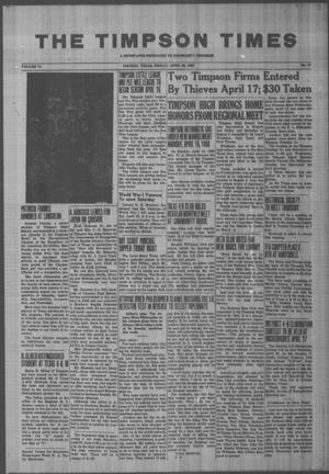Primary view of object titled 'The Timpson Times (Timpson, Tex.), Vol. 78, No. 17, Ed. 1 Friday, April 26, 1963'.