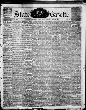 Primary view of object titled 'State Gazette. (Austin, Tex.), Vol. 8, No. 44, Ed. 1, Saturday, June 20, 1857'.