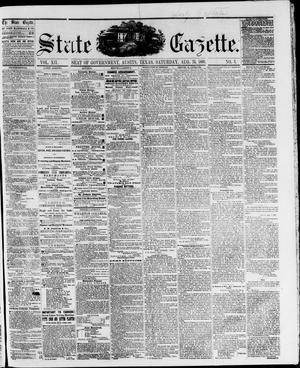 Primary view of object titled 'State Gazette. (Austin, Tex.), Vol. 12, No. 3, Ed. 1, Saturday, August 25, 1860'.