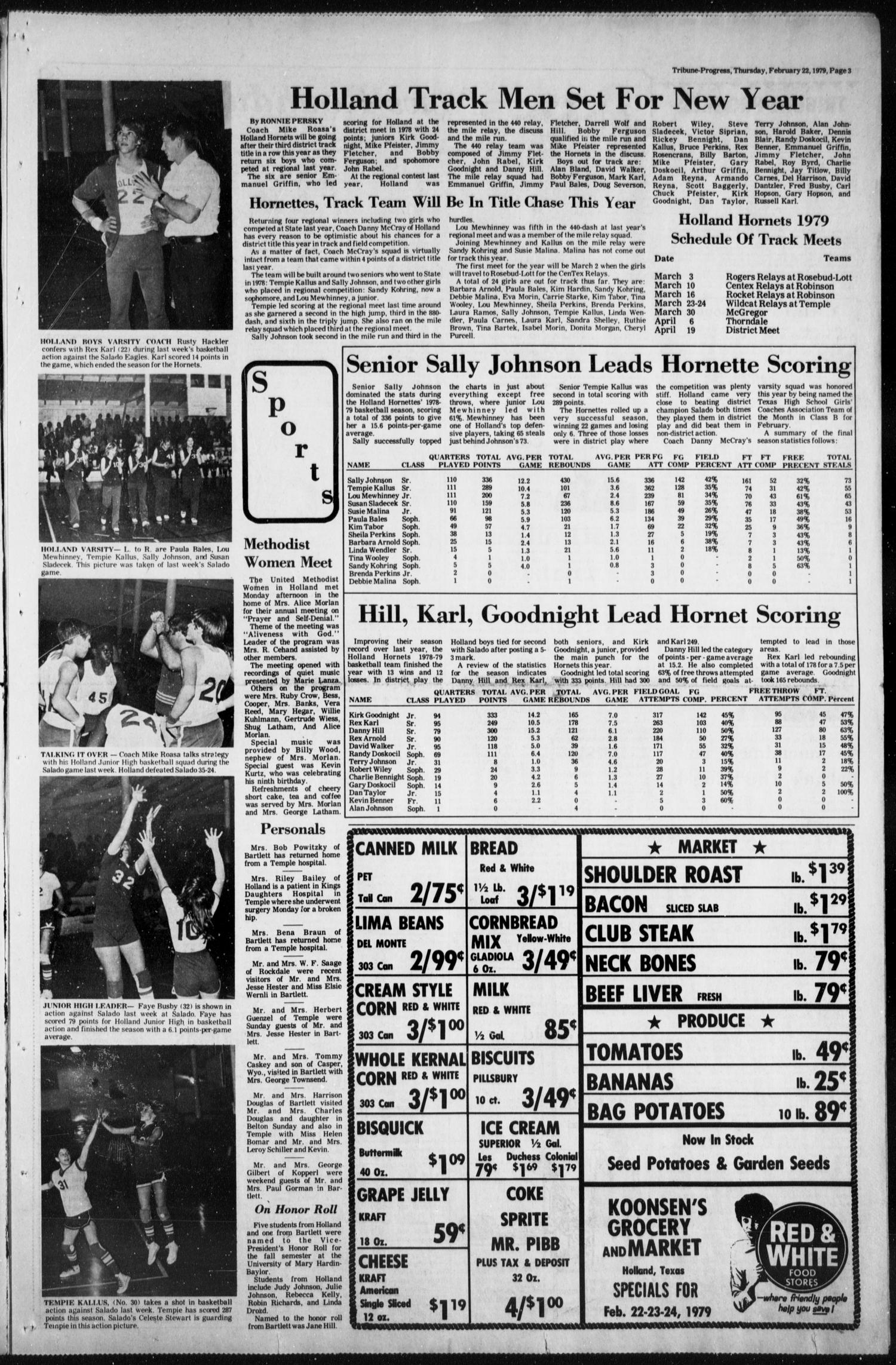 Tribune-Progress (Bartlett, Tex.), Vol. 92, No. 19, Ed. 1, Thursday, February 22, 1979
                                                
                                                    [Sequence #]: 3 of 10
                                                