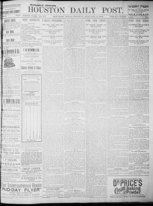Primary view of object titled 'The Houston Daily Post (Houston, Tex.), Vol. NINTH YEAR, No. 277, Ed. 1, Monday, January 8, 1894'.