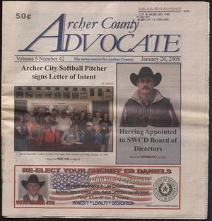Primary view of object titled 'Archer County Advocate (Holliday, Tex.), Vol. 5, No. 42, Ed. 1 Thursday, January 24, 2008'.