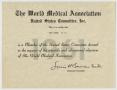 Text: [Certificate for the World Medical Association]