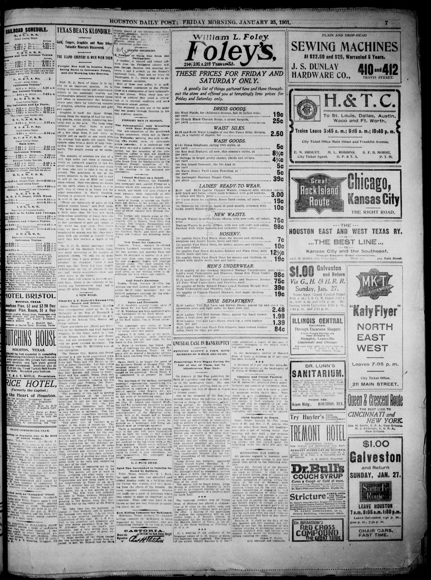 The Houston Daily Post (Houston, Tex.), Vol. XVIth YEAR, No. 296, Ed. 1, Friday, January 25, 1901
                                                
                                                    [Sequence #]: 7 of 10
                                                