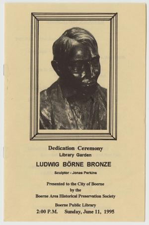 Primary view of object titled '[Program: Ludwig Börne Statue Dedication Ceremony, June 11, 1995]'.