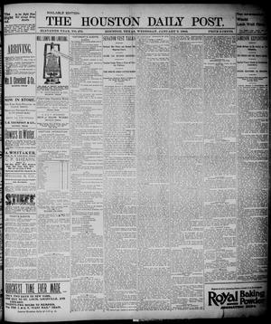 Primary view of object titled 'The Houston Daily Post (Houston, Tex.), Vol. ELEVENTH YEAR, No. 279, Ed. 1, Wednesday, January 8, 1896'.