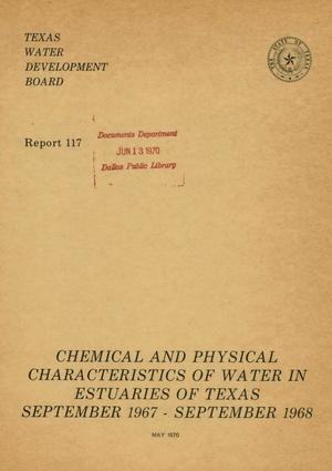 Primary view of object titled 'Chemical and Physical Characteristics of Water in Estuaries of Texas: September 1967-September 1968'.