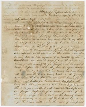 Primary view of object titled '[Letter from David C. Dickson to Nancy E. Dickson - April 4, 1846]'.