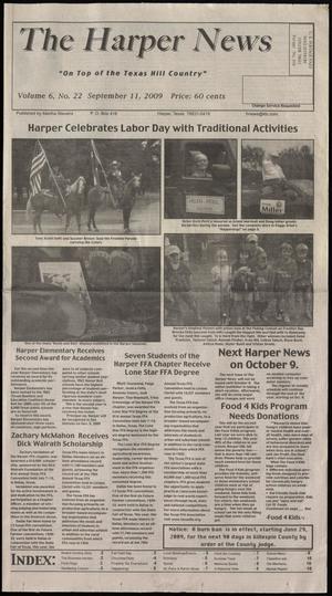Primary view of object titled 'The Harper News (Harper, Tex.), Vol. 6, No. 22, Ed. 1 Friday, September 11, 2009'.