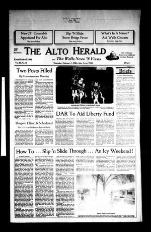 Primary view of object titled 'The Alto Herald and The Wells News 'N Views (Alto, Tex.), Vol. 89, No. 40, Ed. 1 Thursday, February 7, 1985'.